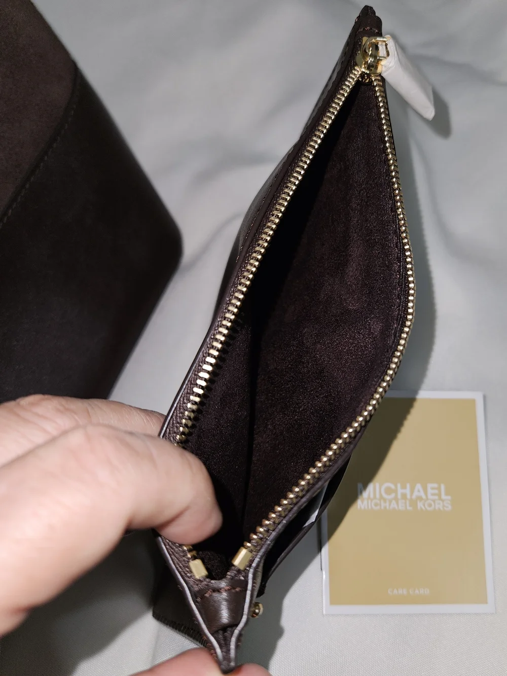 Michael Kors Brown Suede Bucket Bag with Pouch